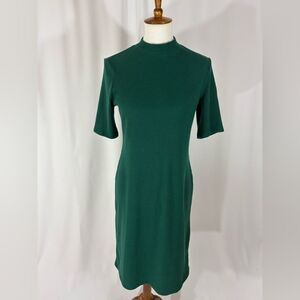 Old Navy Forest Green Ribbed Midi Dress
